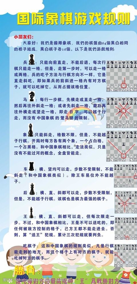 国际象棋规则图片素材