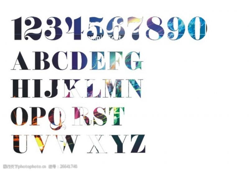 特殊的英文字母图片素材