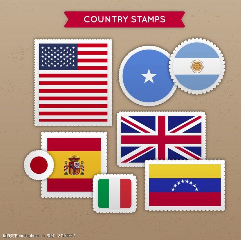 班徽国家邮票贴纸