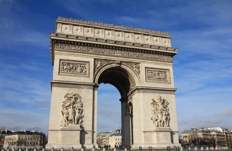 法国著名建筑蓝天下的凯旋门