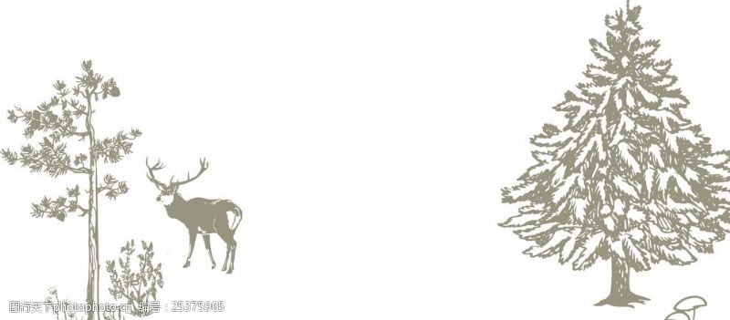 红梅花硅藻泥花纹松树小鹿