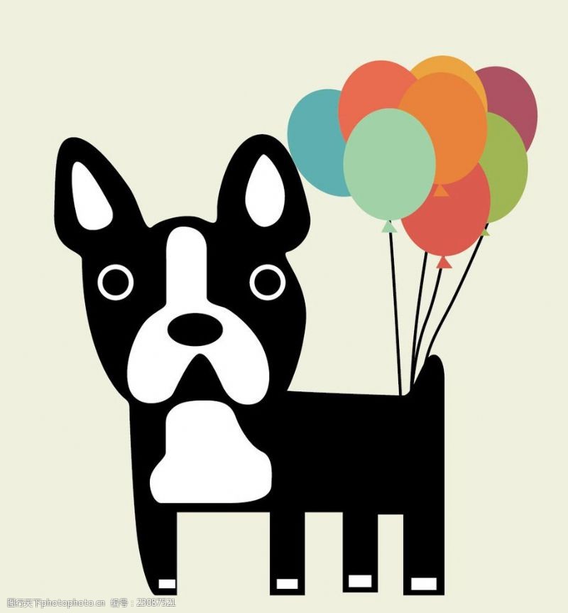 纺织品狗与气球