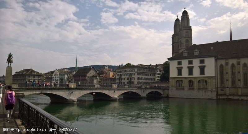 瑞士风光瑞士苏黎世利马特河景色