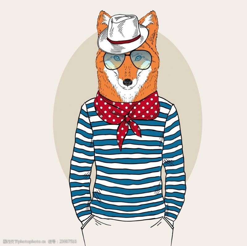 纺织品手绘狐狸