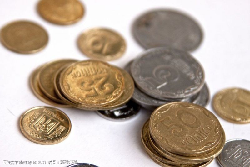 金融理财金币与铜币图片