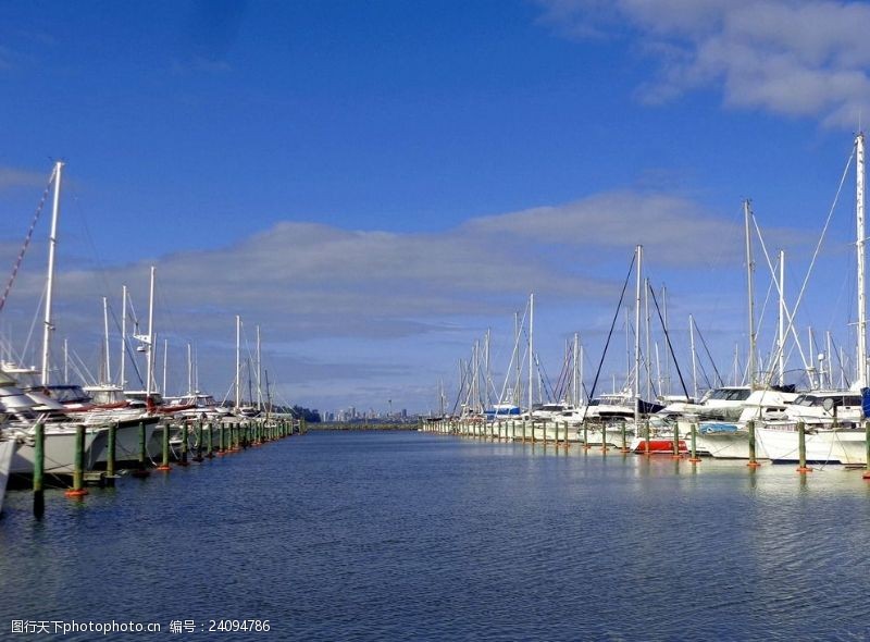 新西兰海滨风光奥克兰游艇码头风光
