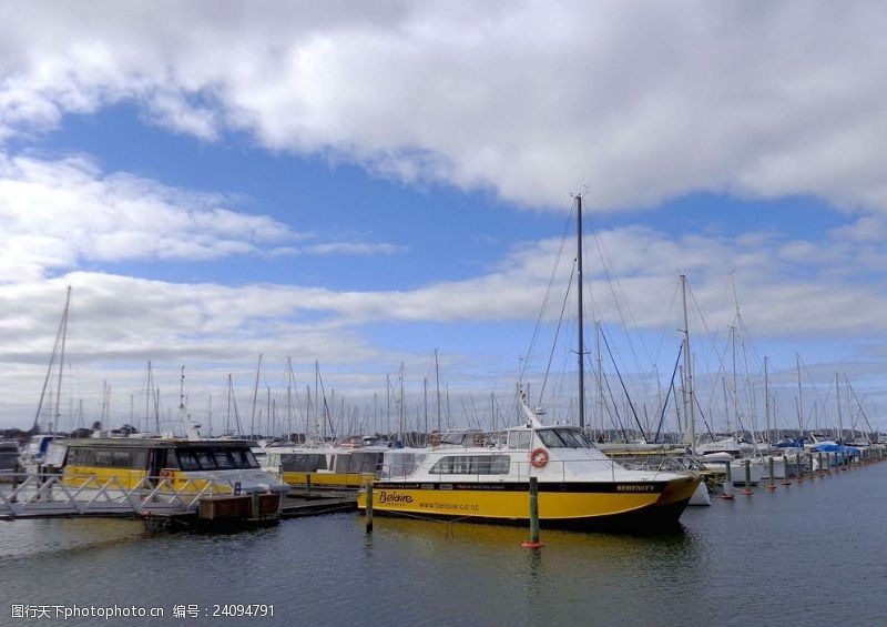 新西兰海滨风光奥克兰游艇码头风景
