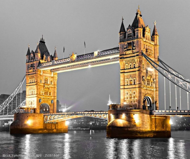 伦敦旅游景点伦敦桥夜景图片