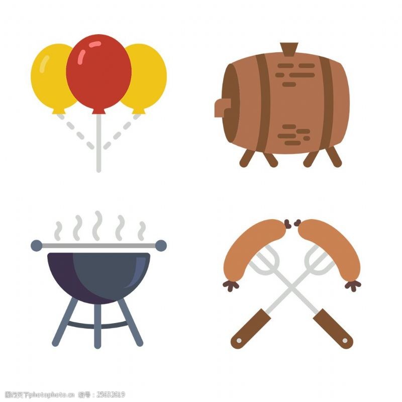 圆润扁平烤肉icon图标