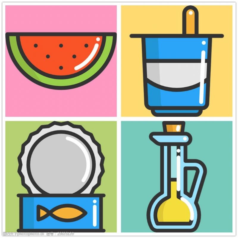 圆润可爱食物icon图标素材