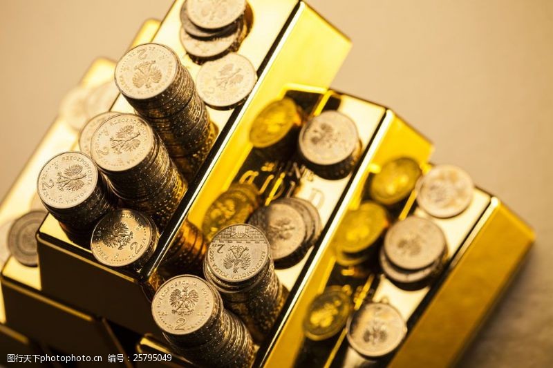 金融理财黄金与金条图片