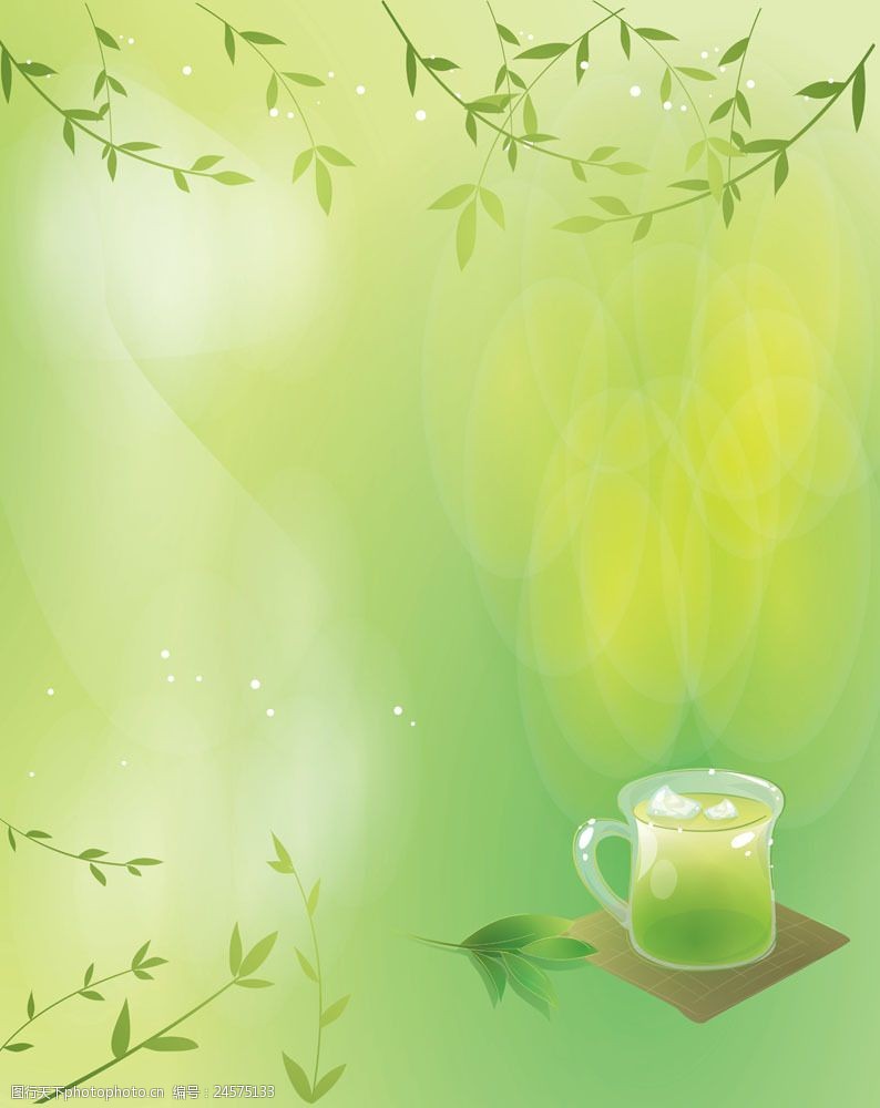 绿色茶忘情水移门图案图片