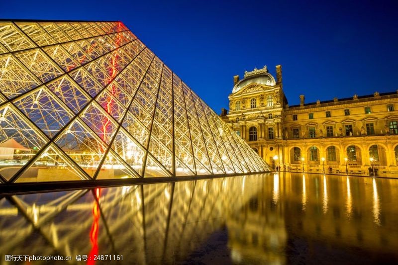 美国城市巴黎灯光辉煌的夜景图片