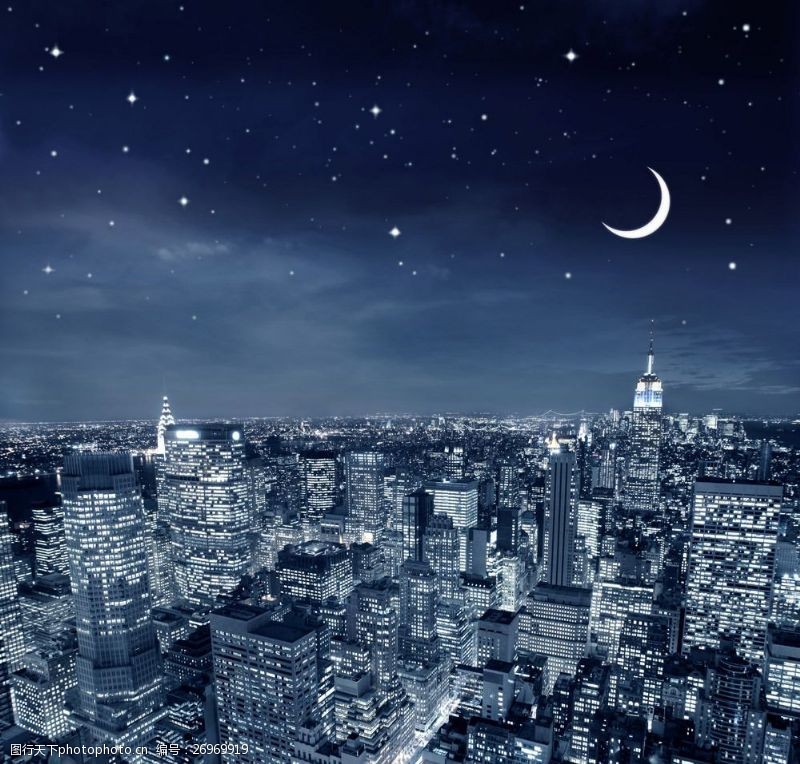 星光家居美丽城市夜景星空图片