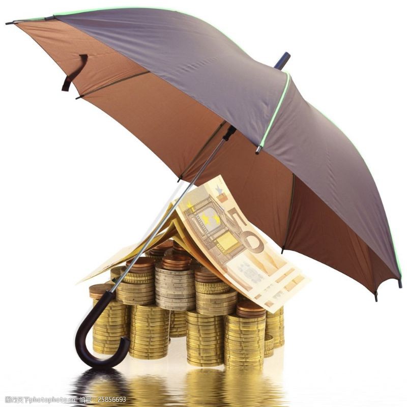 钱币雨伞与货币图片