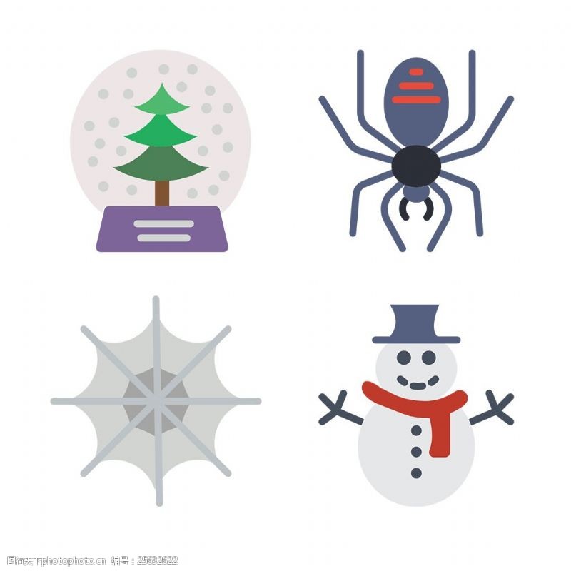 蜘蛛网扁平创意icon图标