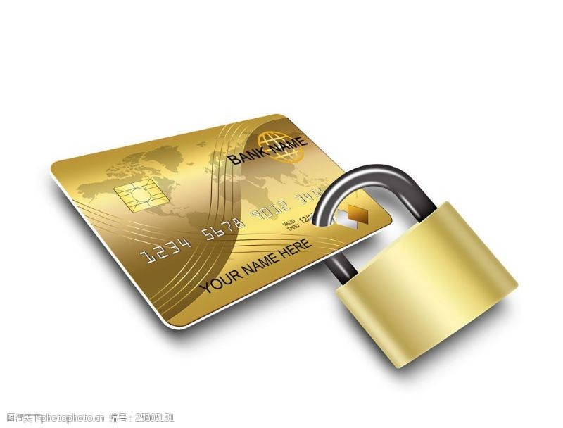 锁行名片锁在信用卡上的锁头图片