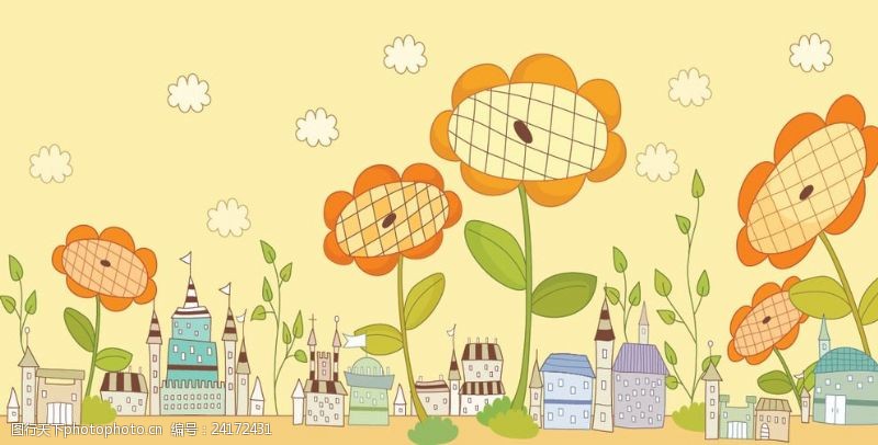 幼儿园招生宣传向日葵插画