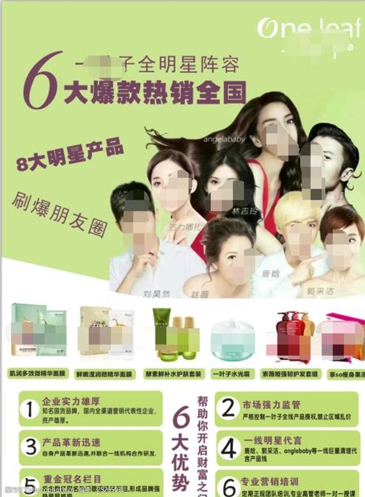 化妆品手册一叶子化妆品海报广告