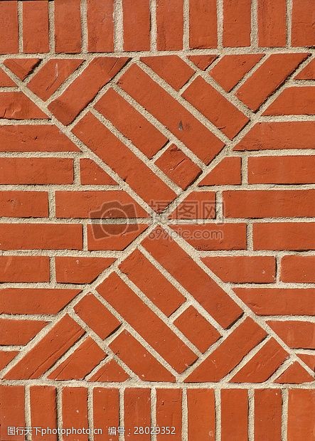 矩形的墙面上的红砖