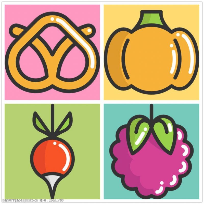圆润蔬果icon图标