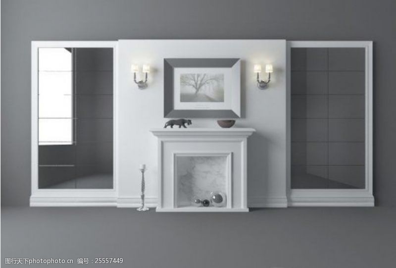 家具模型背景墙模型素材