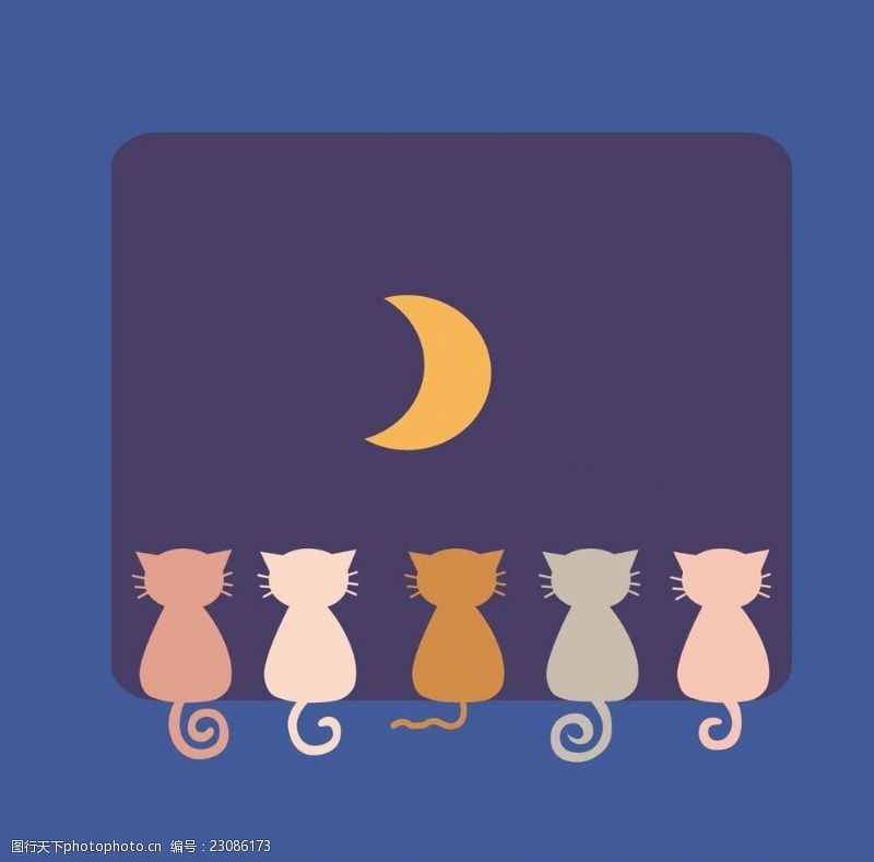 纺织品猫和月亮