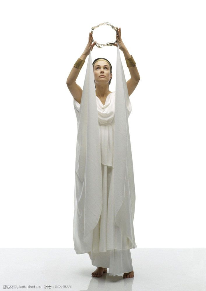 古代奥运会手拿花环的女祭司图片