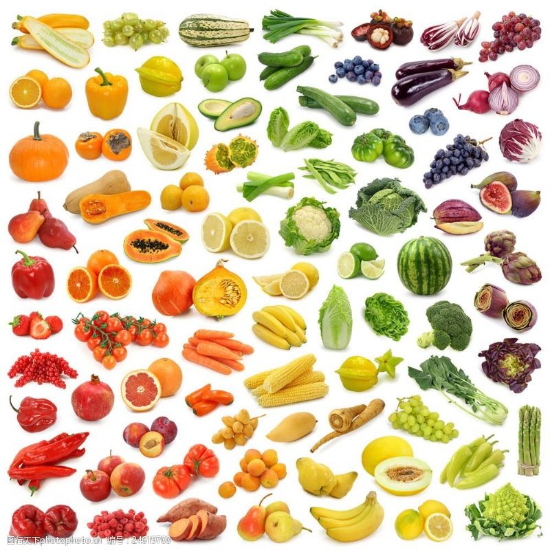 梨图片素材分好颜色种类的蔬菜水果图片