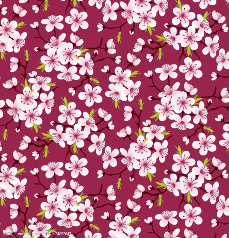 花卉布纹樱花布