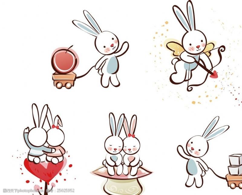 卡通兔子爱情兔子