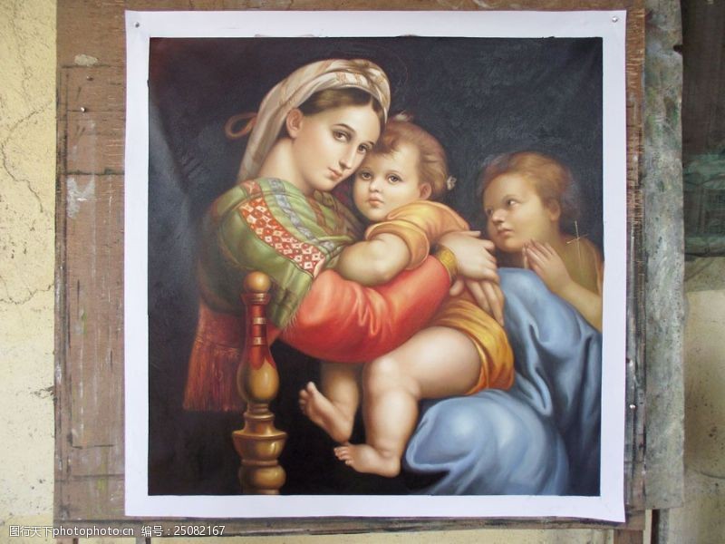 油画教堂圣母耶稣油画图片