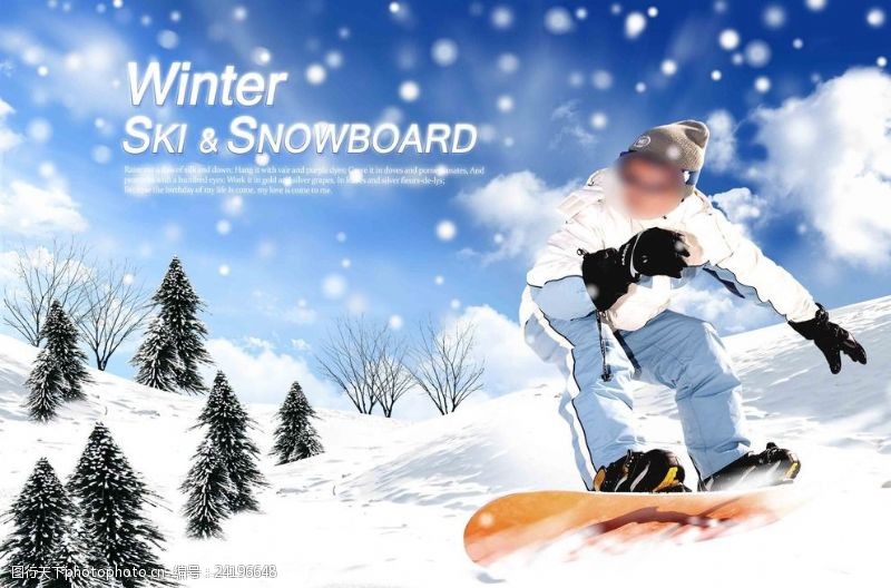 冬天运动户外滑雪运动