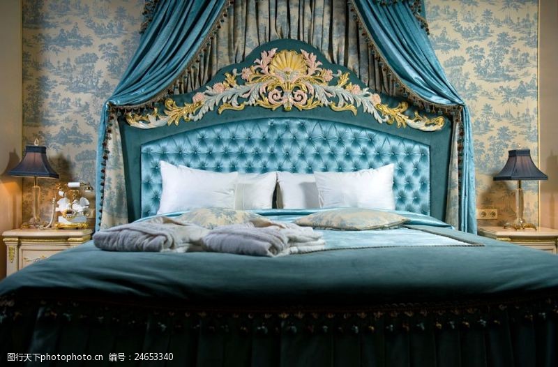 复古家具欧式复古大床效果图图片