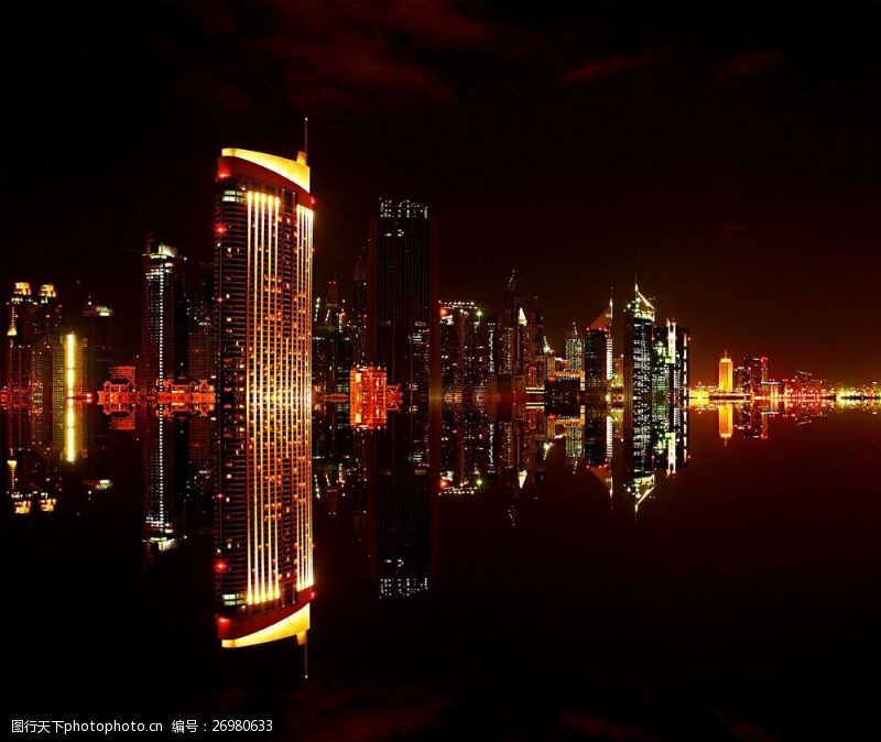 华都家居繁华的城市夜景图片