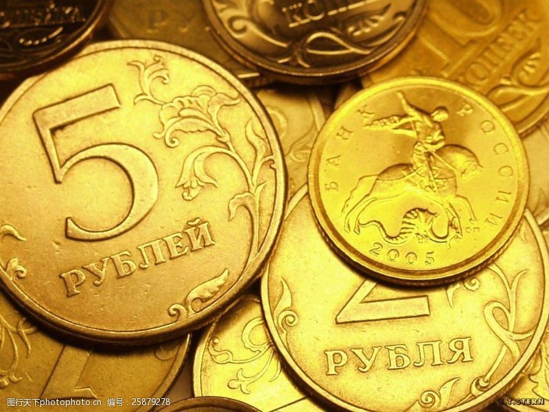 金融理财金黄色金币图片