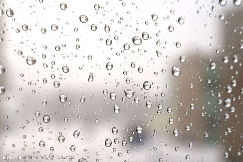 下雨天玻璃上的水珠图片