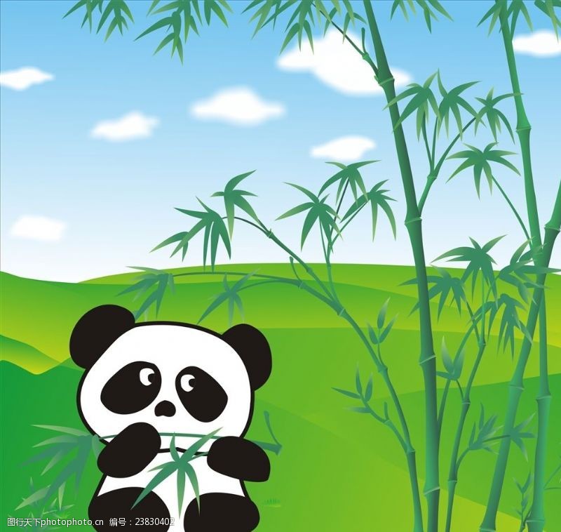 卡通熊猫熊猫