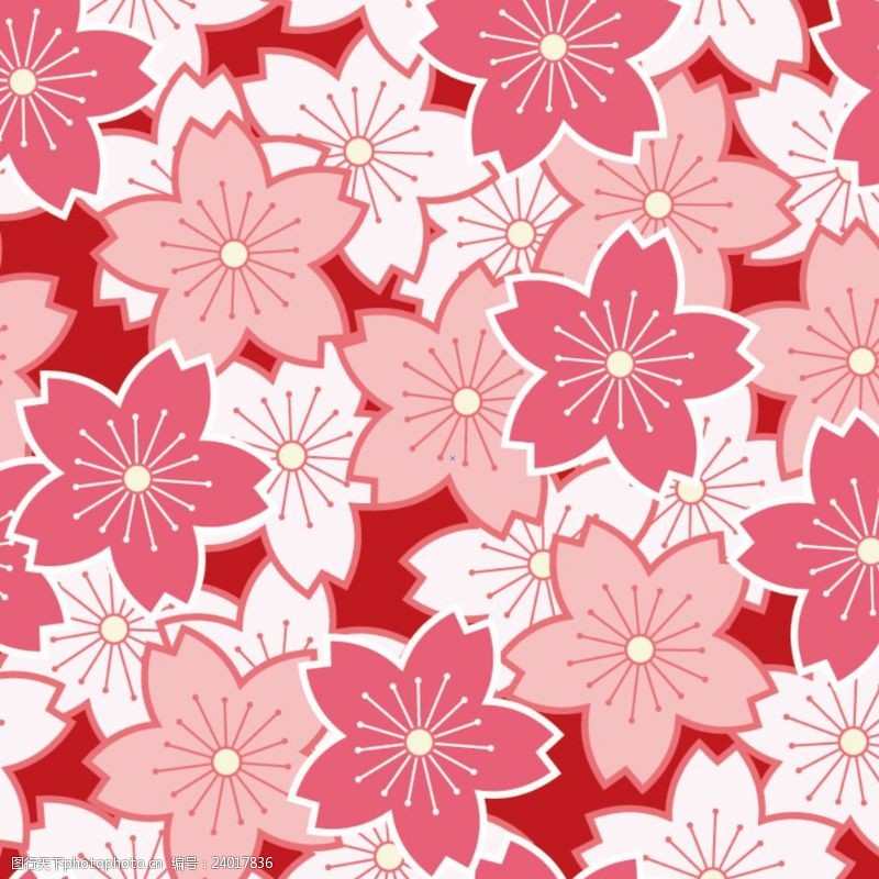花卉布纹樱花布料