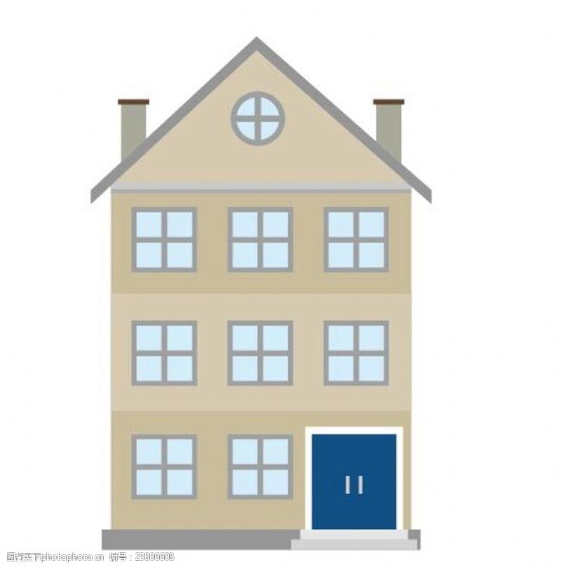 住宅海报平面房子矢量图