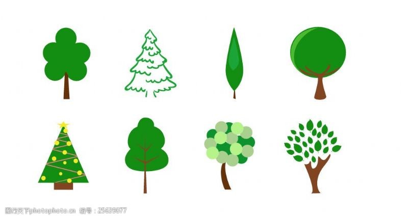 各种色系各种树系列植树节绿色植物