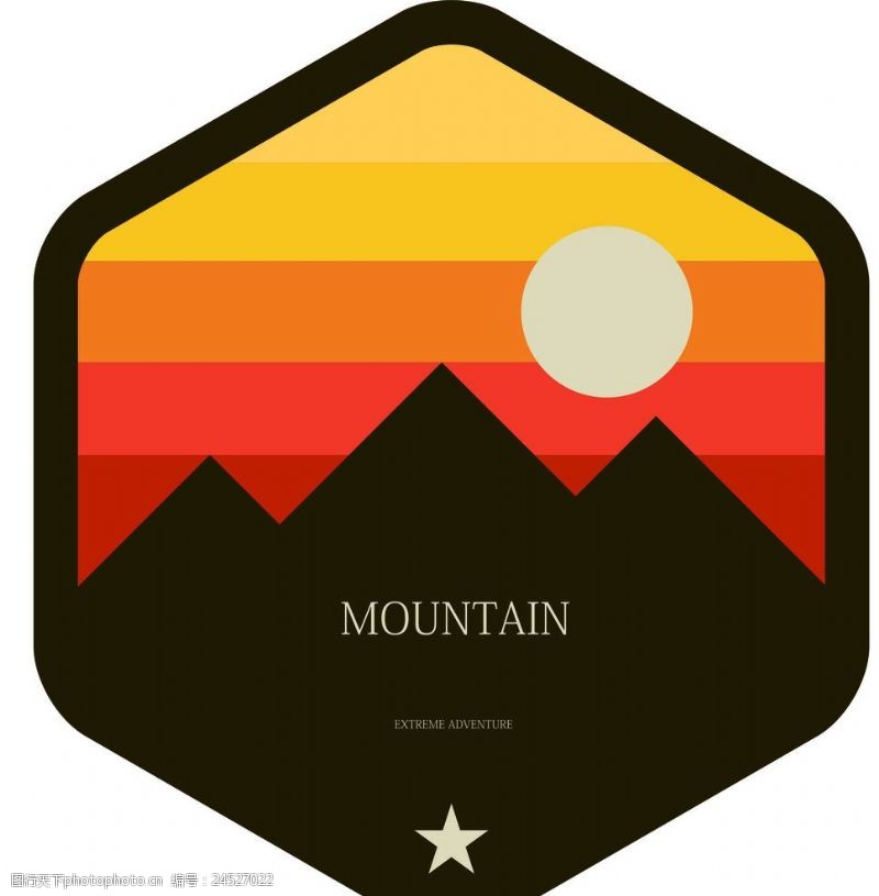 登山运动户外运动徽章矢量素材下载