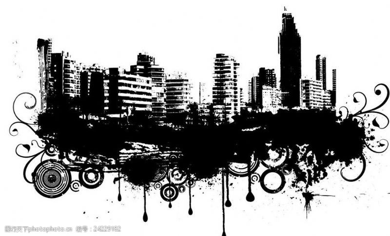 城市剪影城市建筑插画