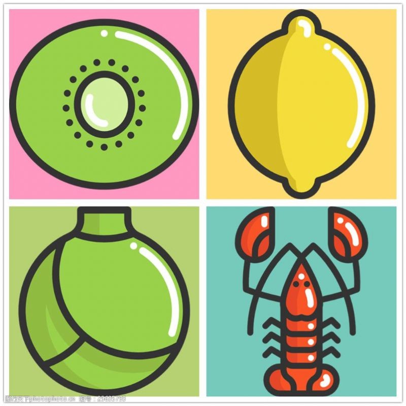 圆润可爱食物icon图标素材
