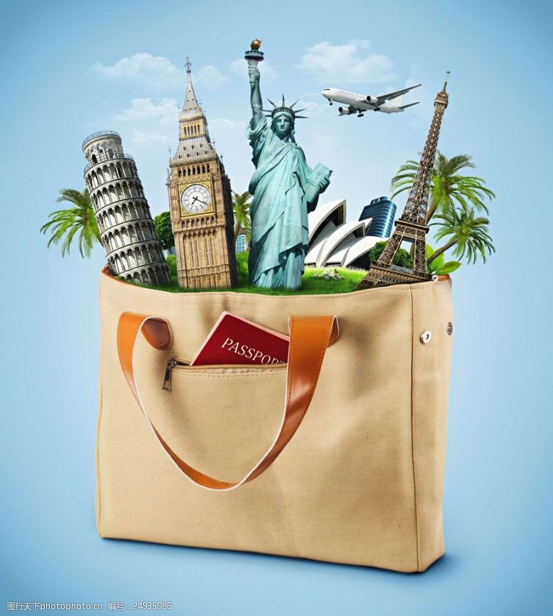 伦敦旅游景点手提袋与世界著名建筑图片