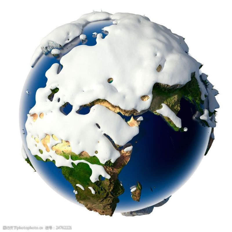 天地盖积雪覆盖的亚欧非大陆图片