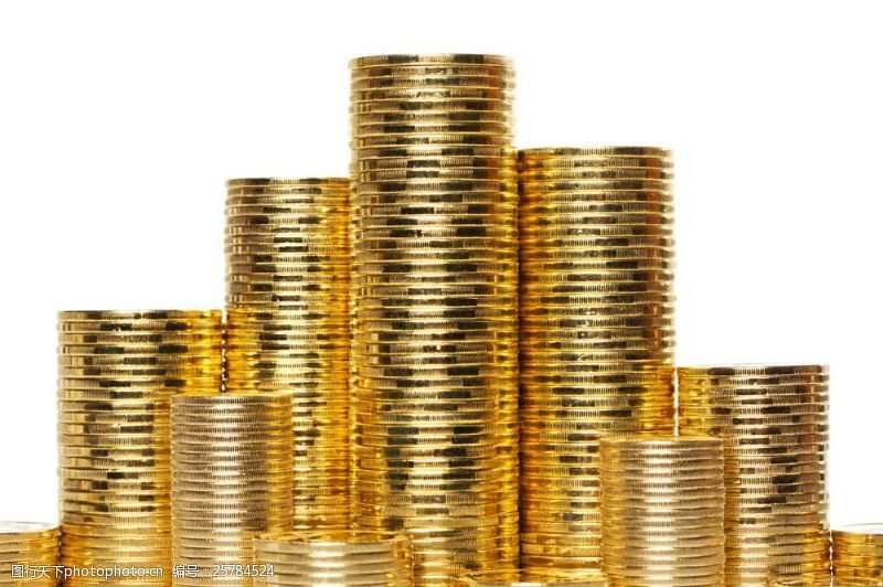 金融理财金黄色的金币图片