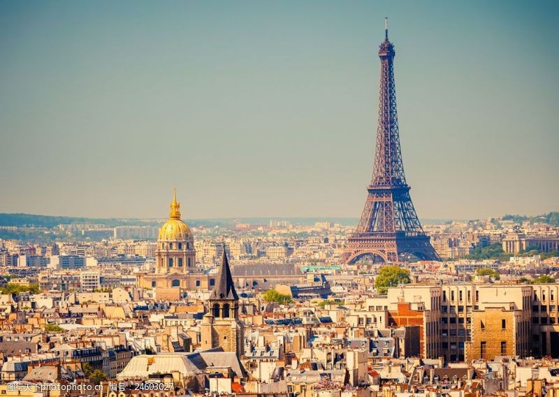 美国城市巴黎埃菲尔铁塔图片