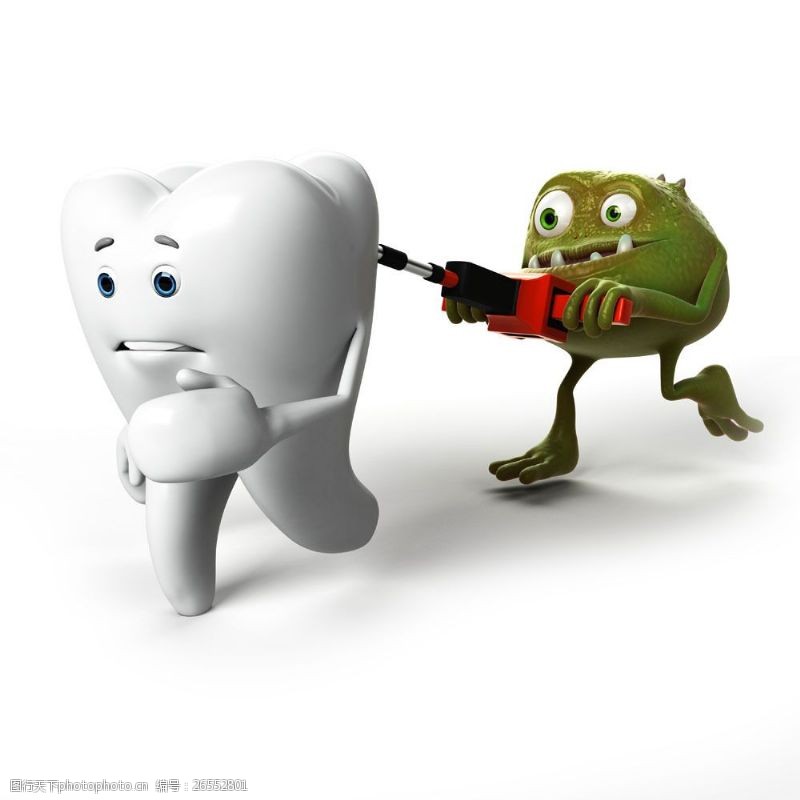 卫生与保健被细菌用电钻伤害的牙齿图片