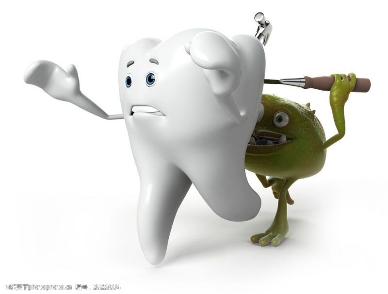 卫生与保健倍受细菌残害的牙齿图片